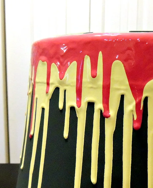 Drip painting a flower pot