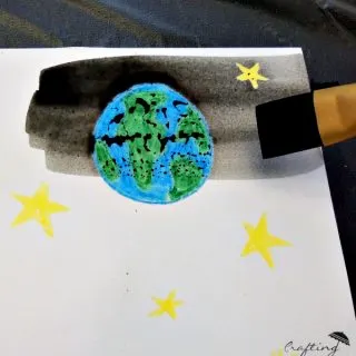 watercolor space kid craft