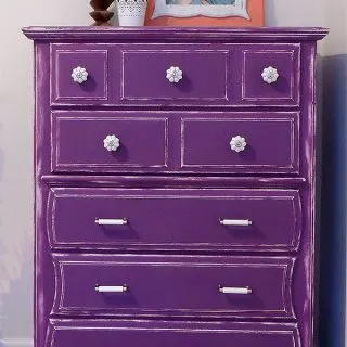 purple dresser makeover