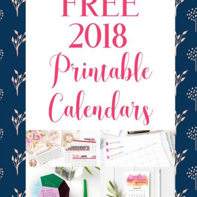 Free Printable 2018 Calendars