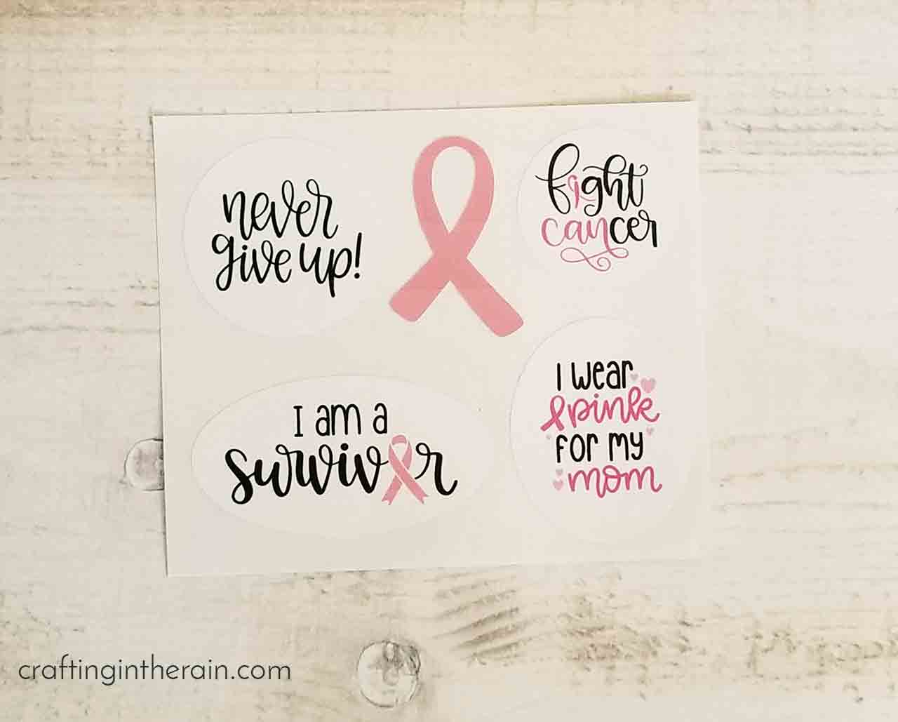 Set Of 50100150200 Breast Cancer Sayings 1 Inch Circle Confetti