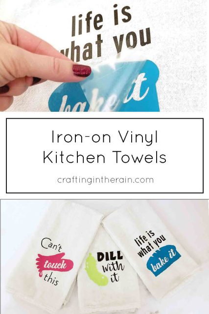 how to put iron on vinyl on towels