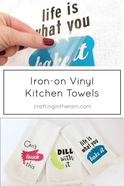 how to put iron on vinyl on towels