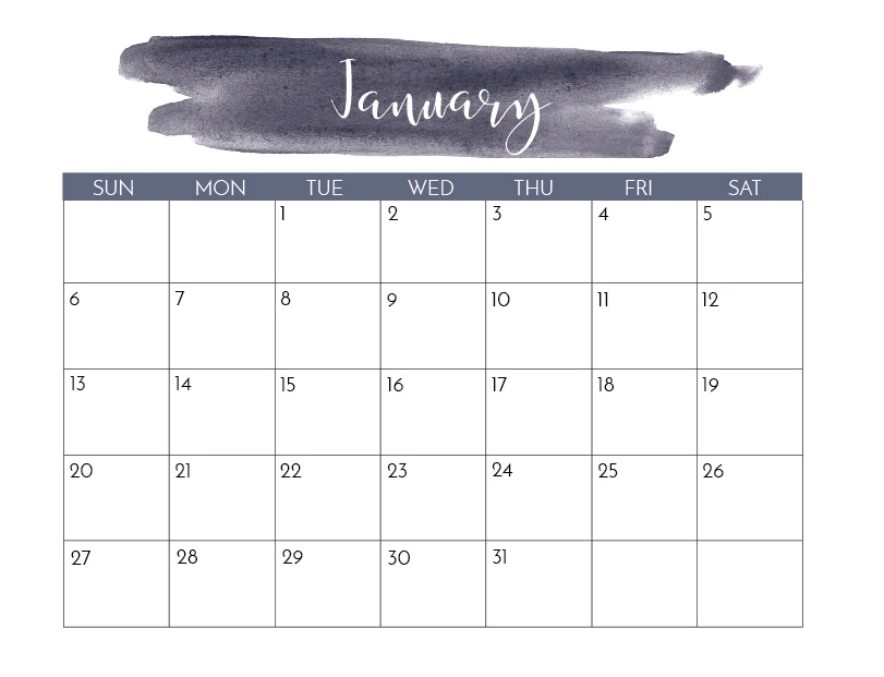 january 2019 calendar