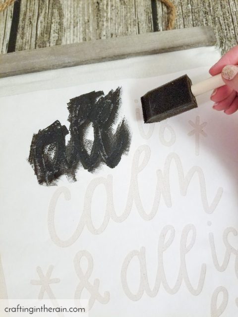 Painting on freezer paper stencil