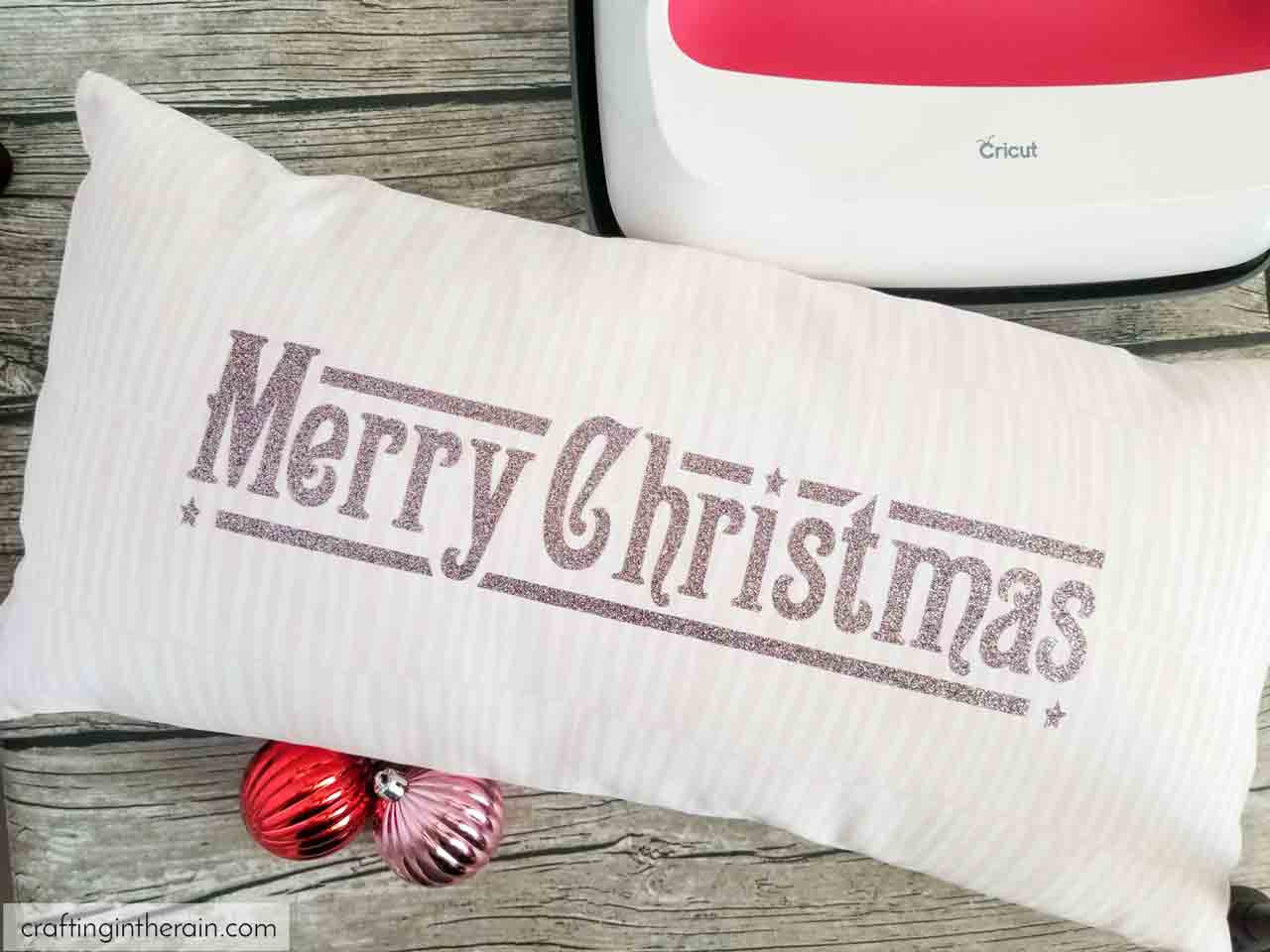 cricut merry christmas pillow