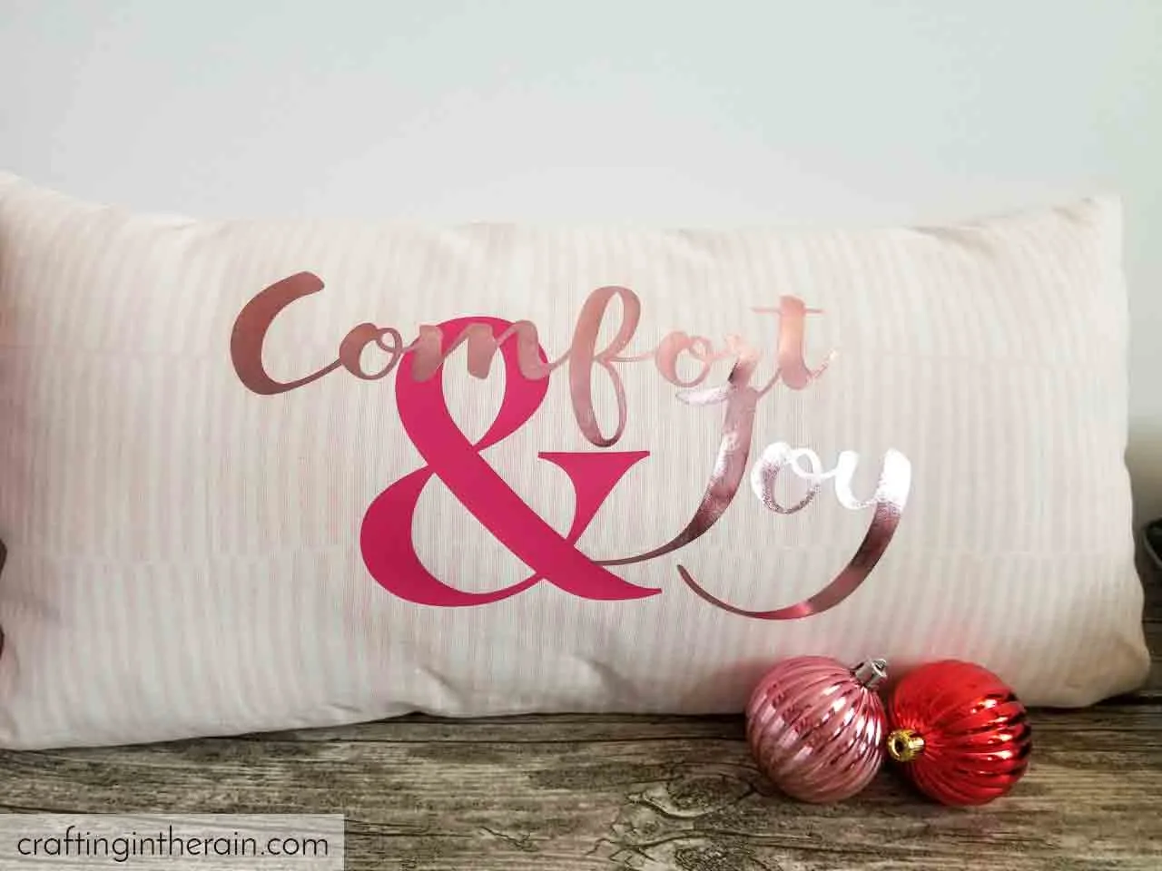 pink christmas pillow
