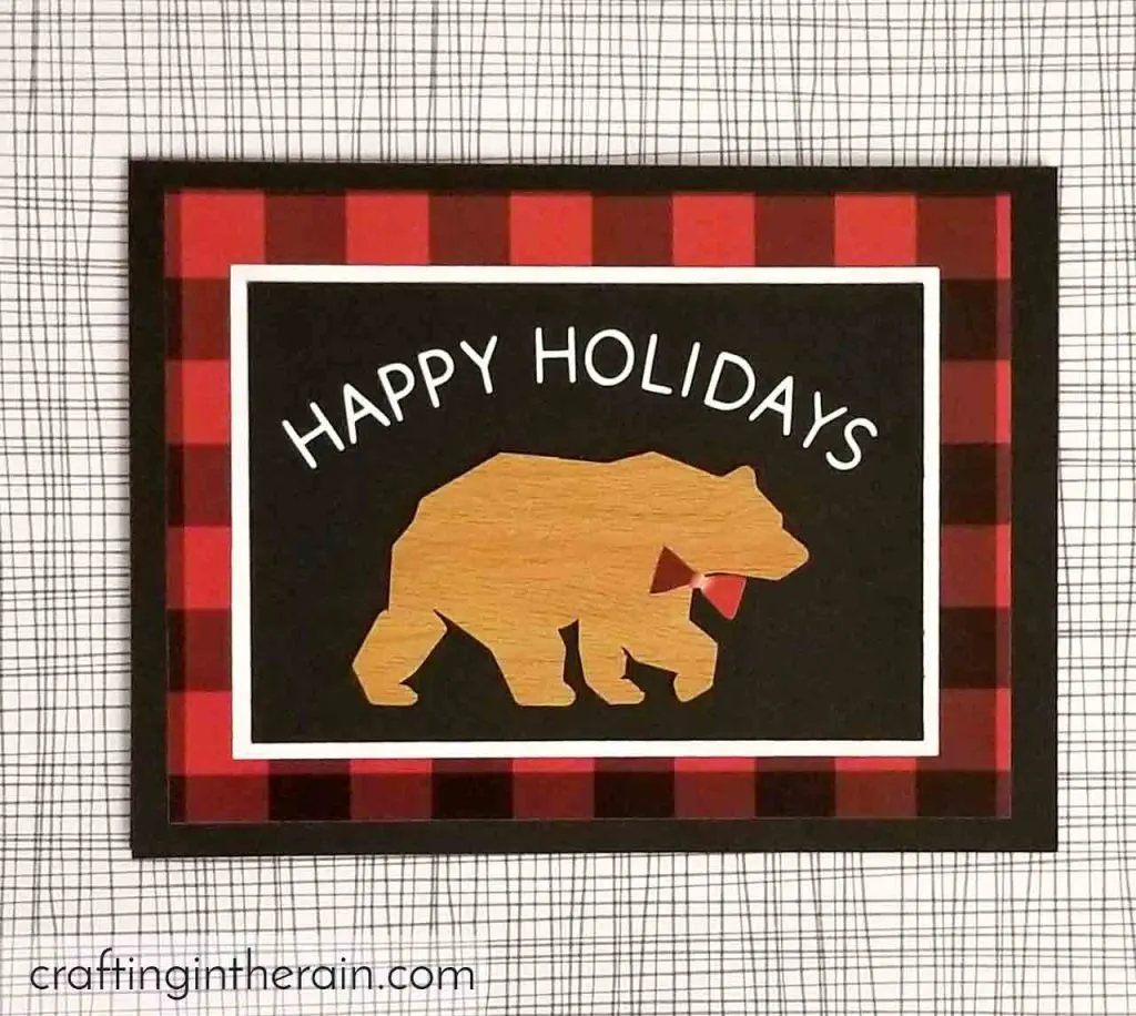 red plaid holiday card