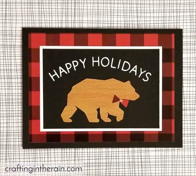 red plaid holiday card