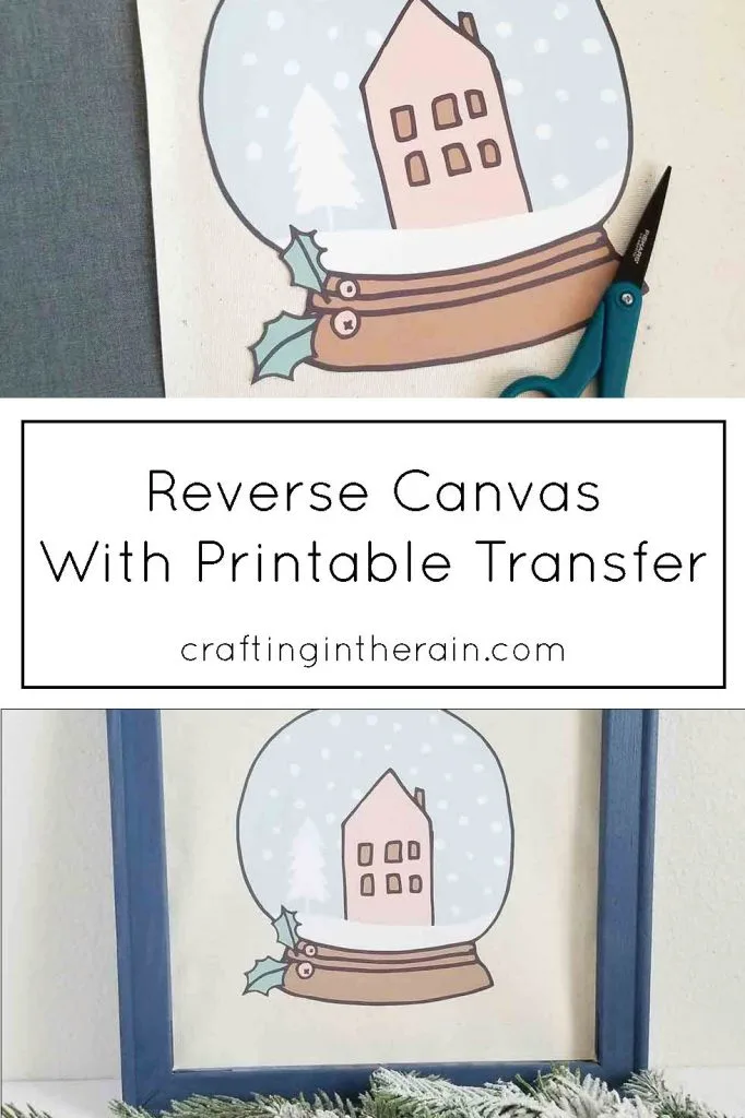 Reverse canvas with printable transfer