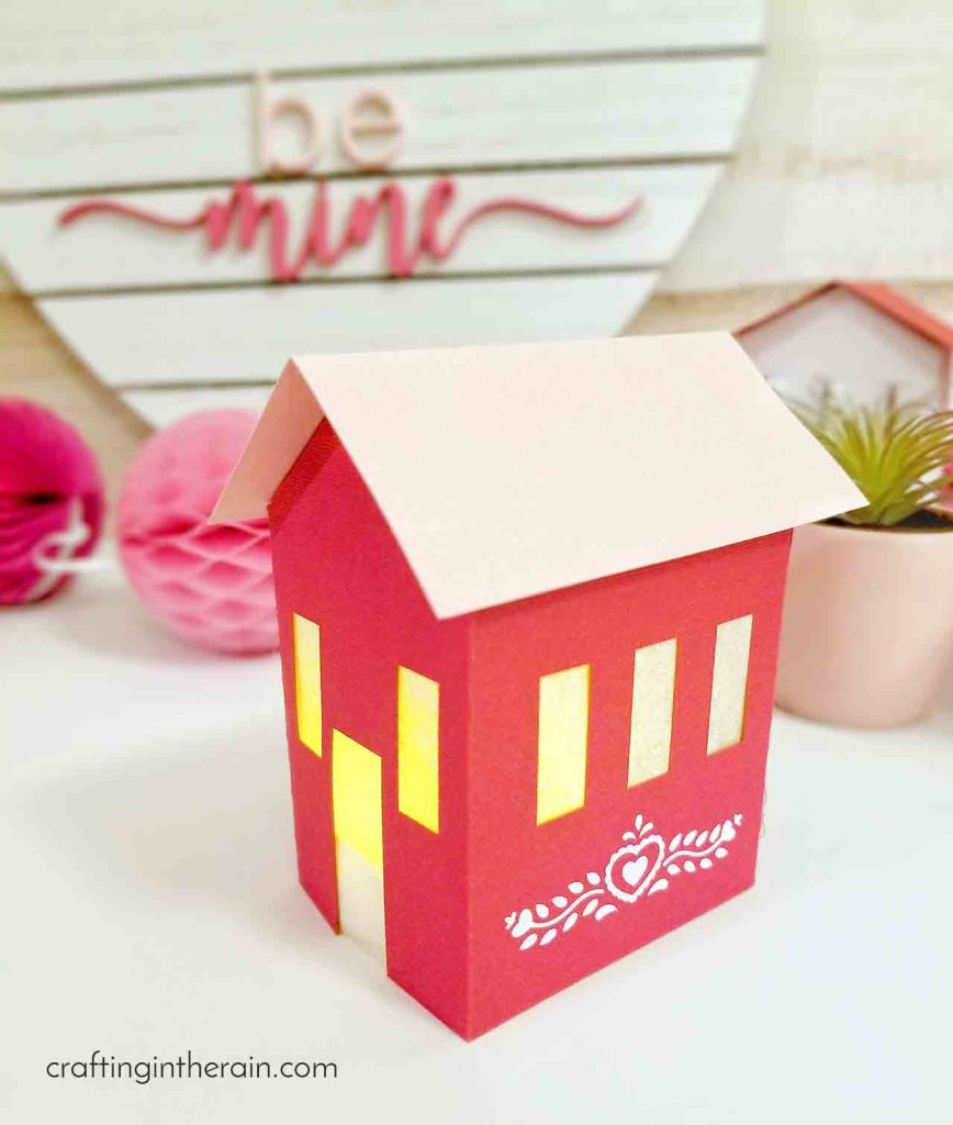 Light up paper house valentines