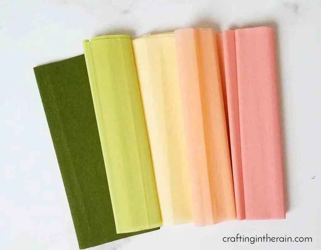Crepe paper sheets pastel colors