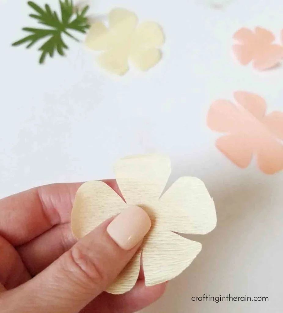 How to curl crepe paper flower