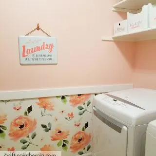 Peach laundry room makeover