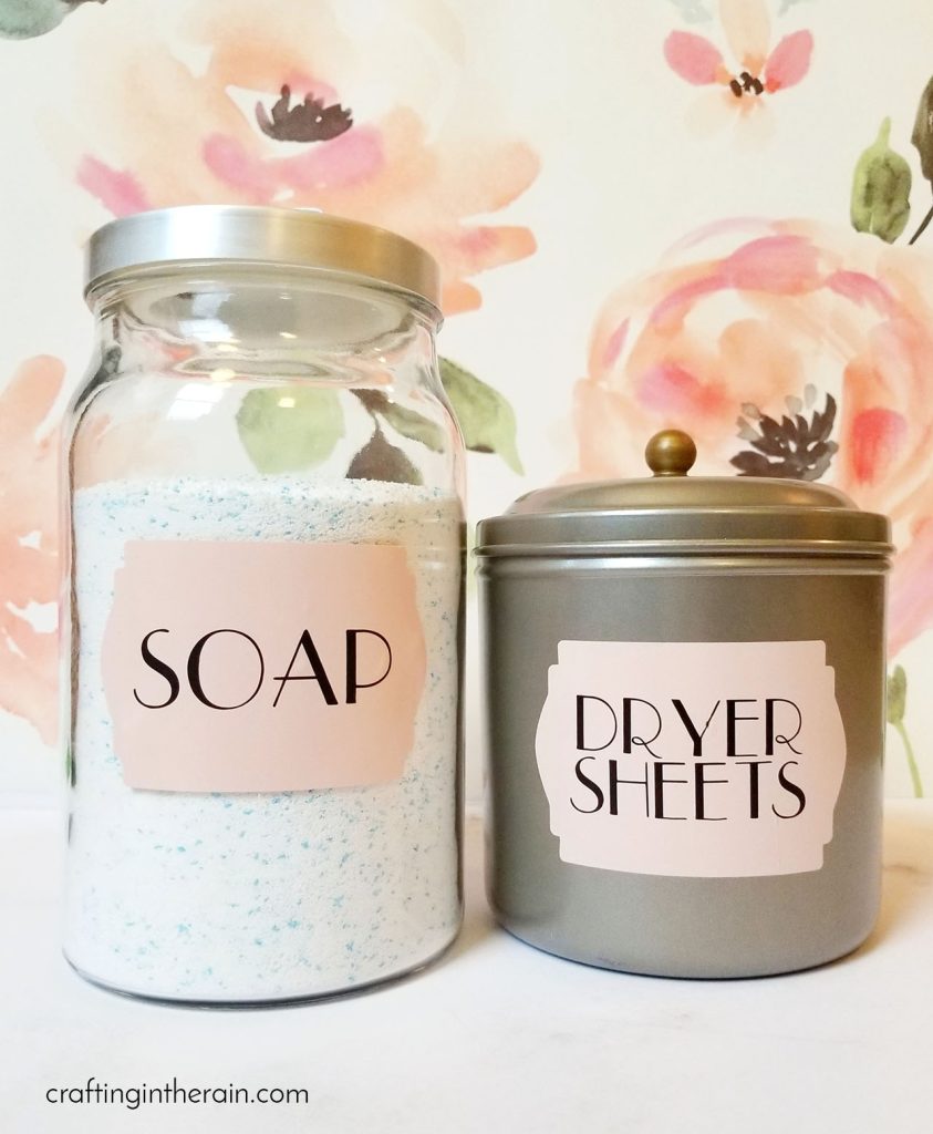 Pretty laundry soap storage