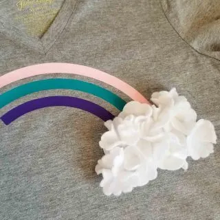 Rainbow shirt with puffy cloud