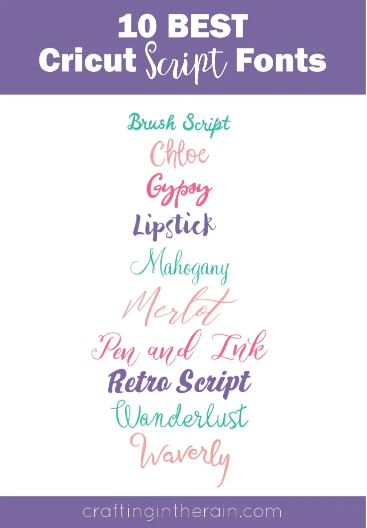 Best Cricut script fonts