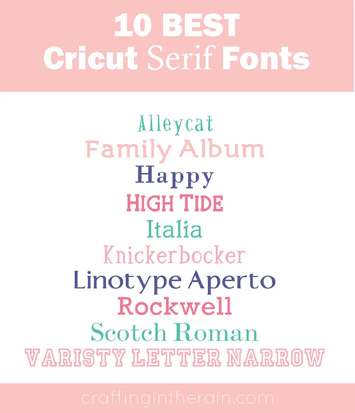 Best Cricut serif fonts