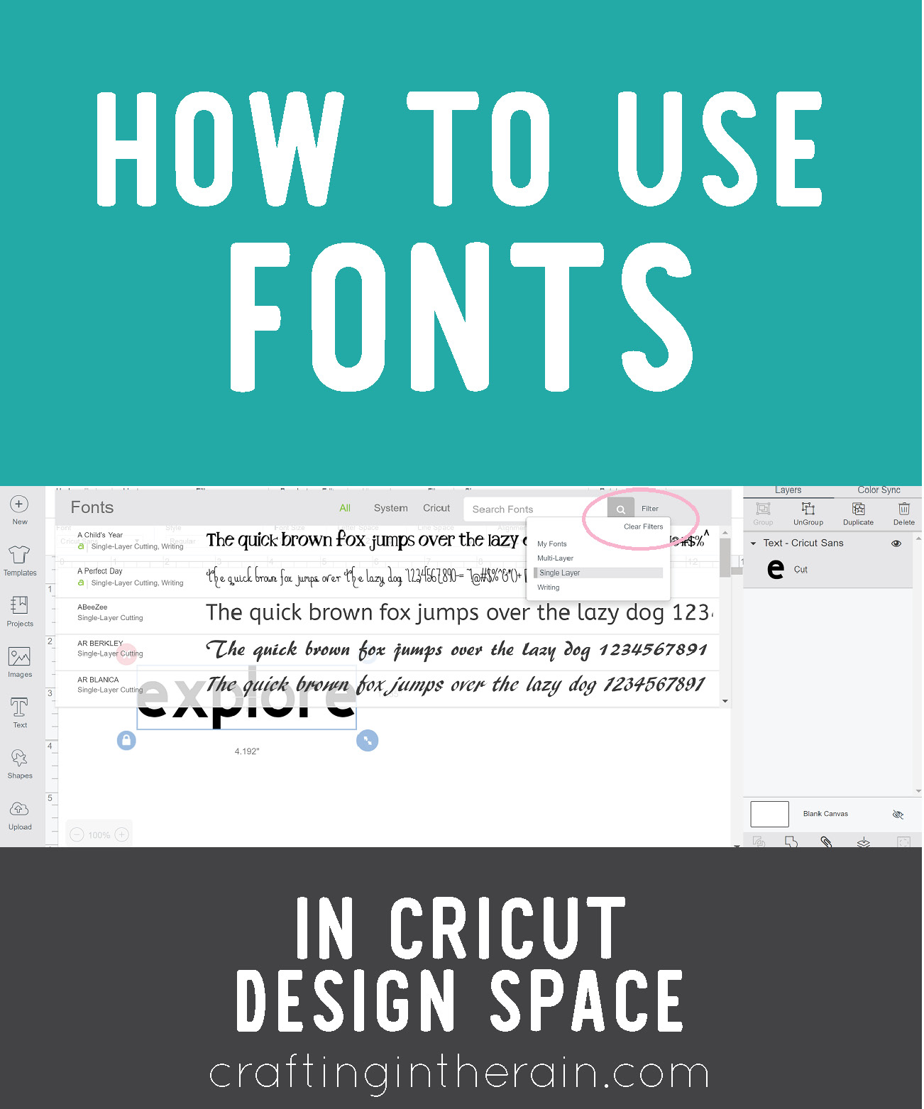 Using Fonts in Cricut Design Space