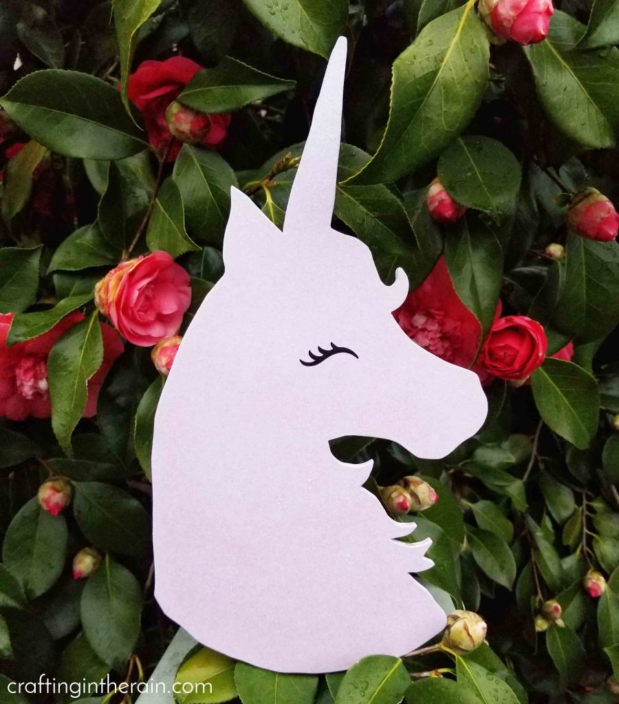 Purple glitter unicorn cutout