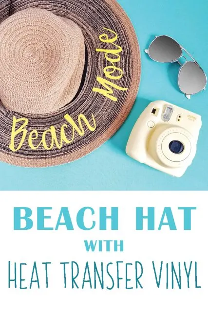 Beach hat with heat transfer vinyl