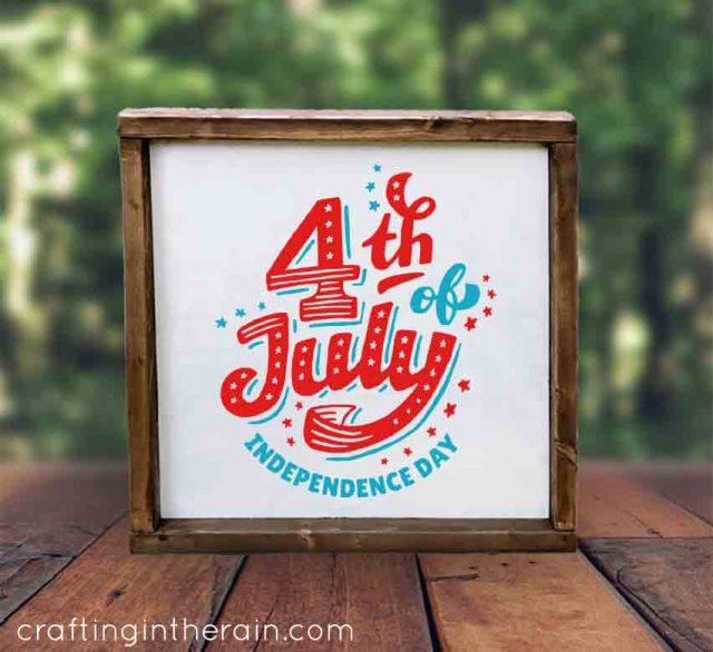 4th of July wood sign