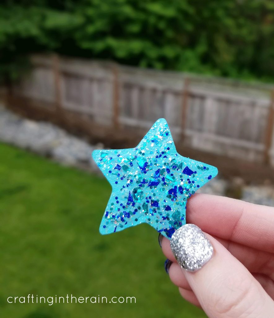 Glitter paint blue star