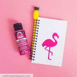 Diy flamingo notebook