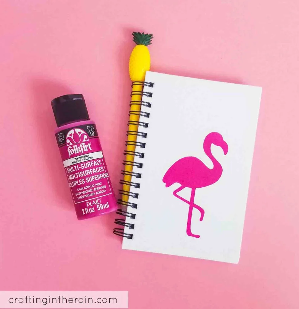 Diy flamingo notebook