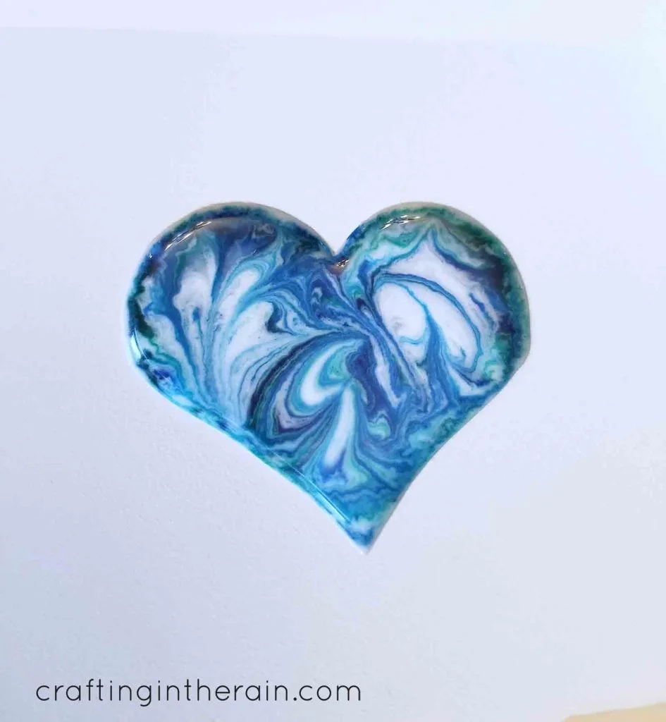 Swirl colors resin heart