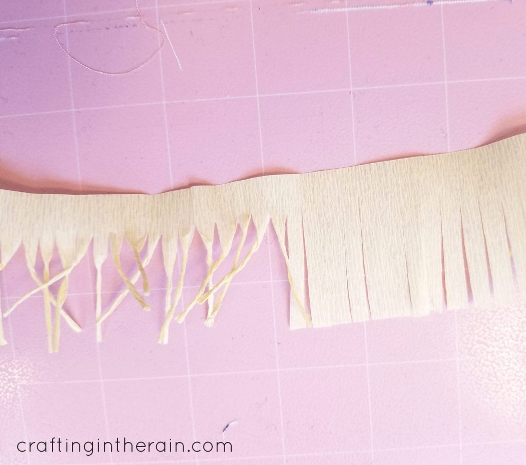 Crepe paper flower fringe center