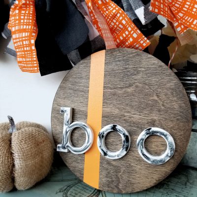 Marbled Resin Boo Sign