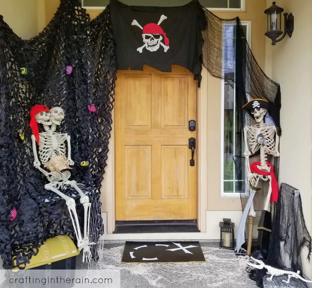 Pirate Skeleton Halloween Porch - Crafting in the Rain