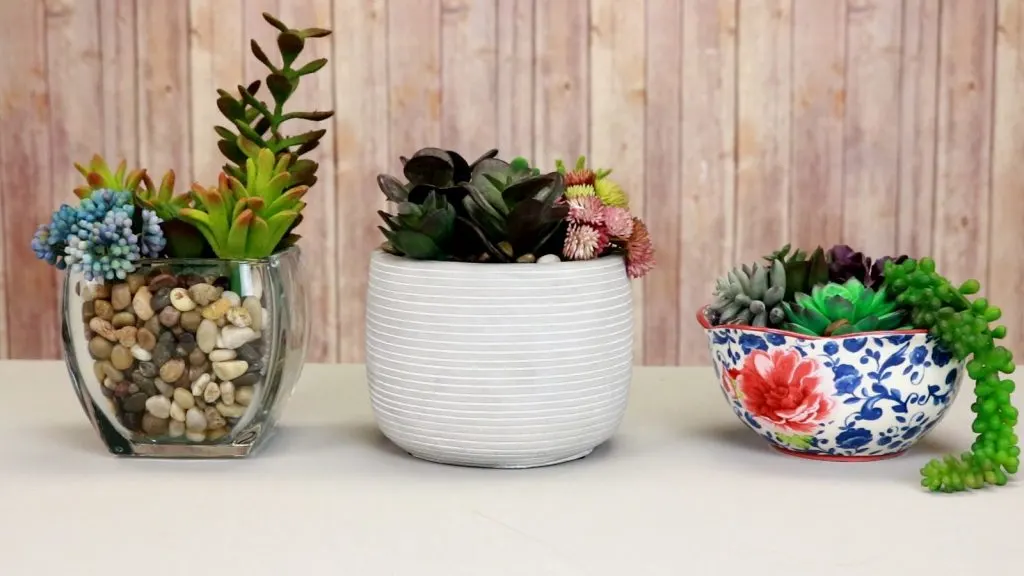 Faux succulent planters