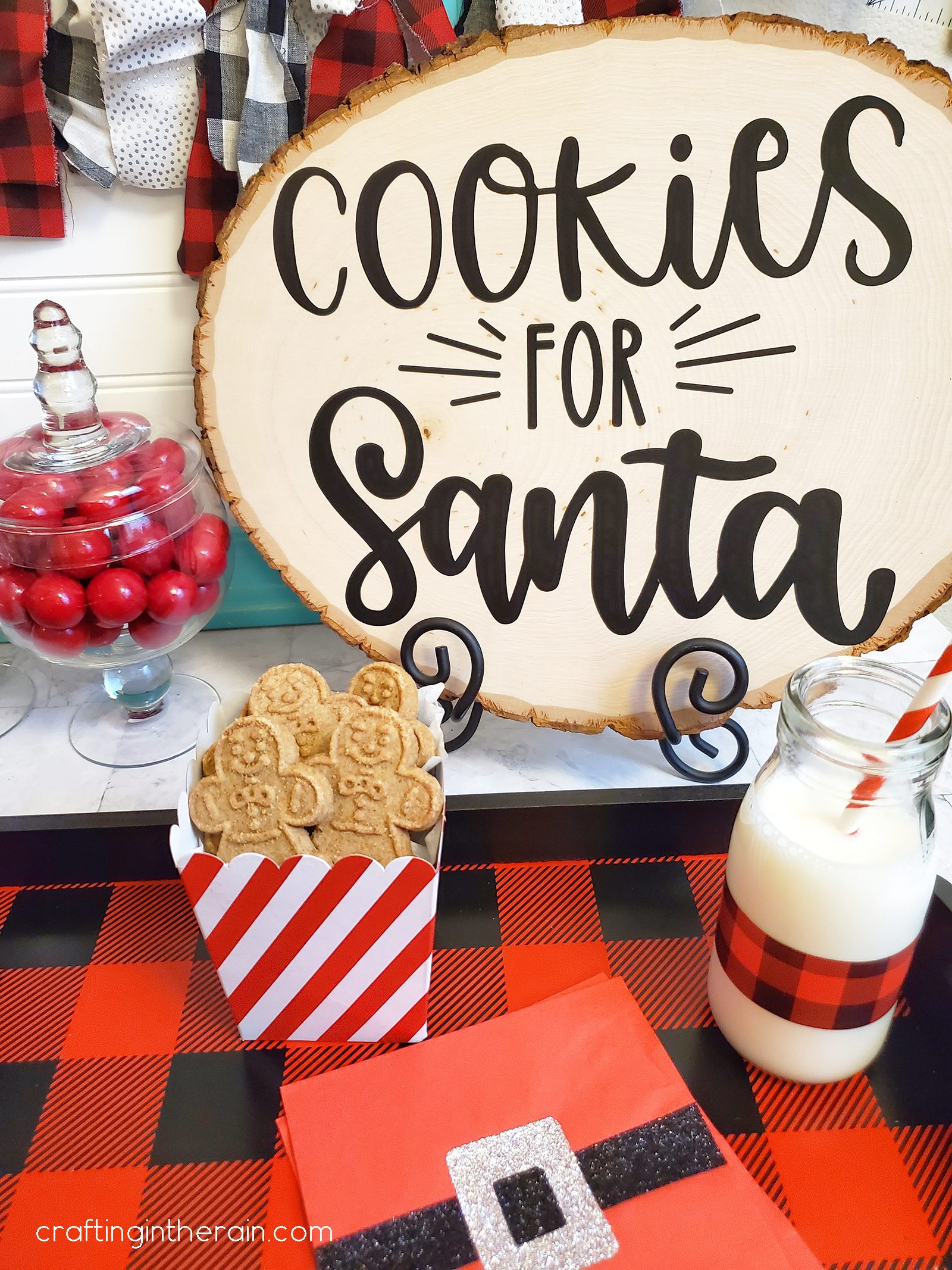 Plaid Cookies for Santa