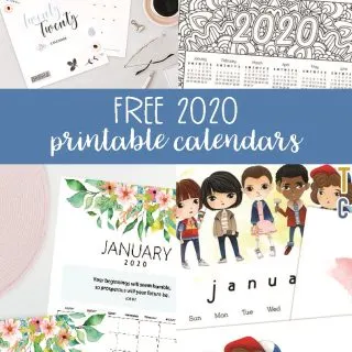 Free 2020 printable calendars