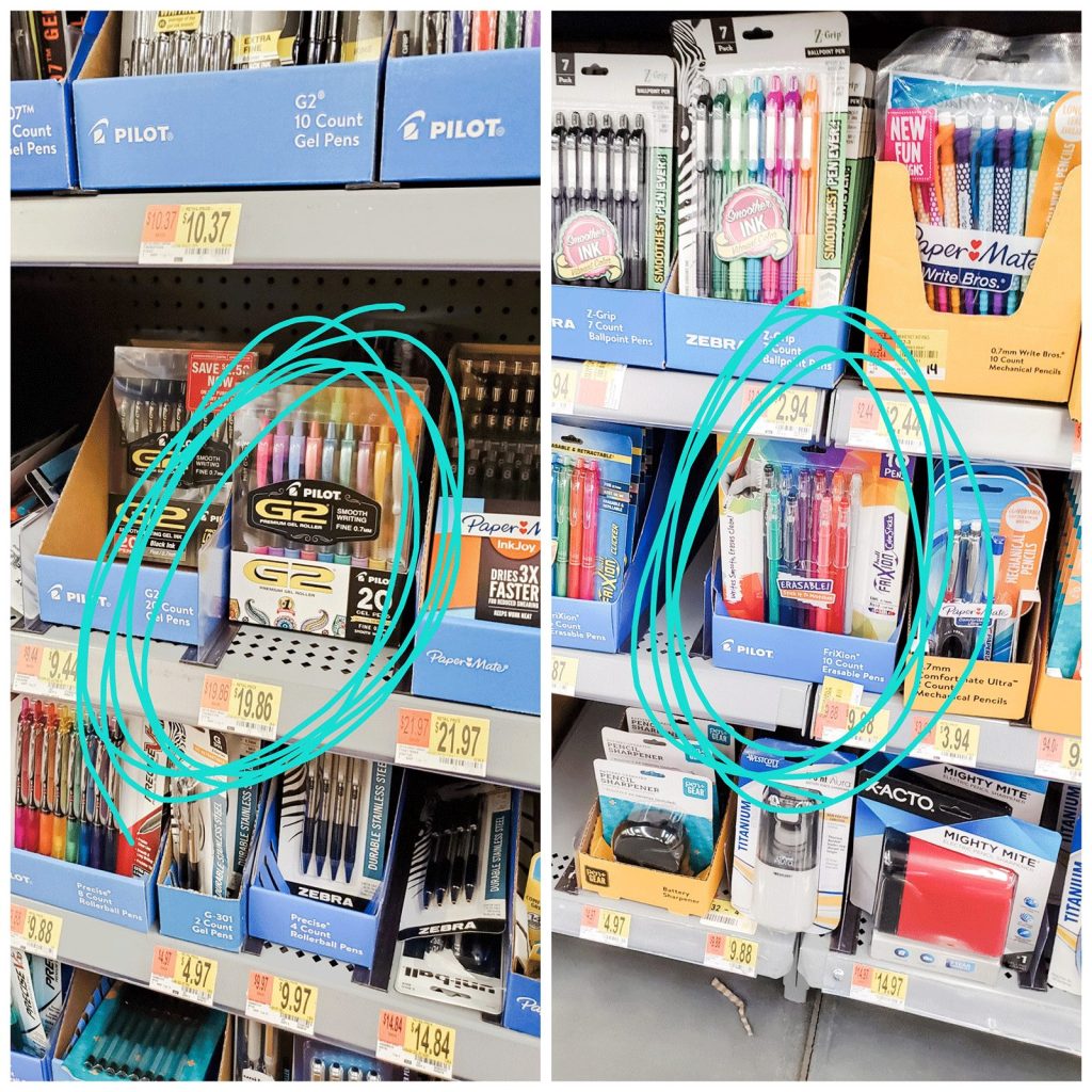 pilot pens at Walmart