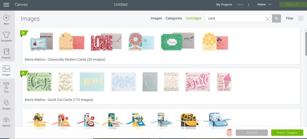 Find cards in Design Space