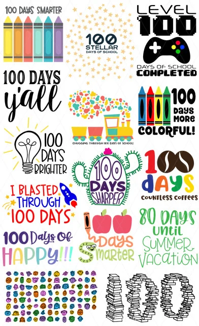 100 days of school svg
