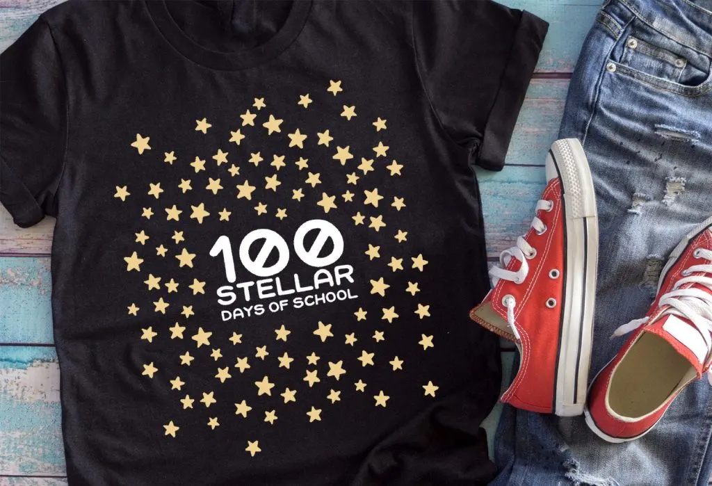 100 stars on black shirt