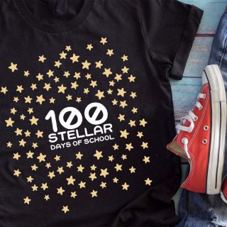 100 stars on black shirt