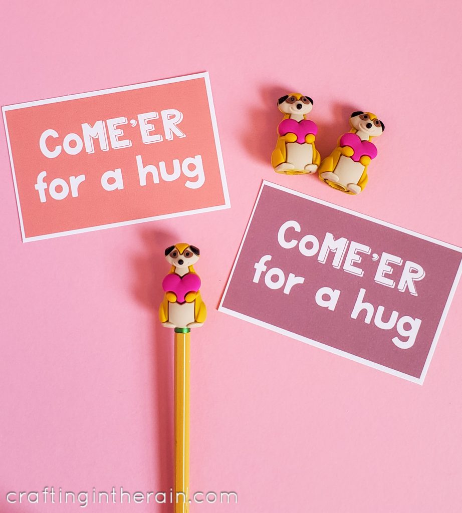 Meerkat pencil toppers Valentine