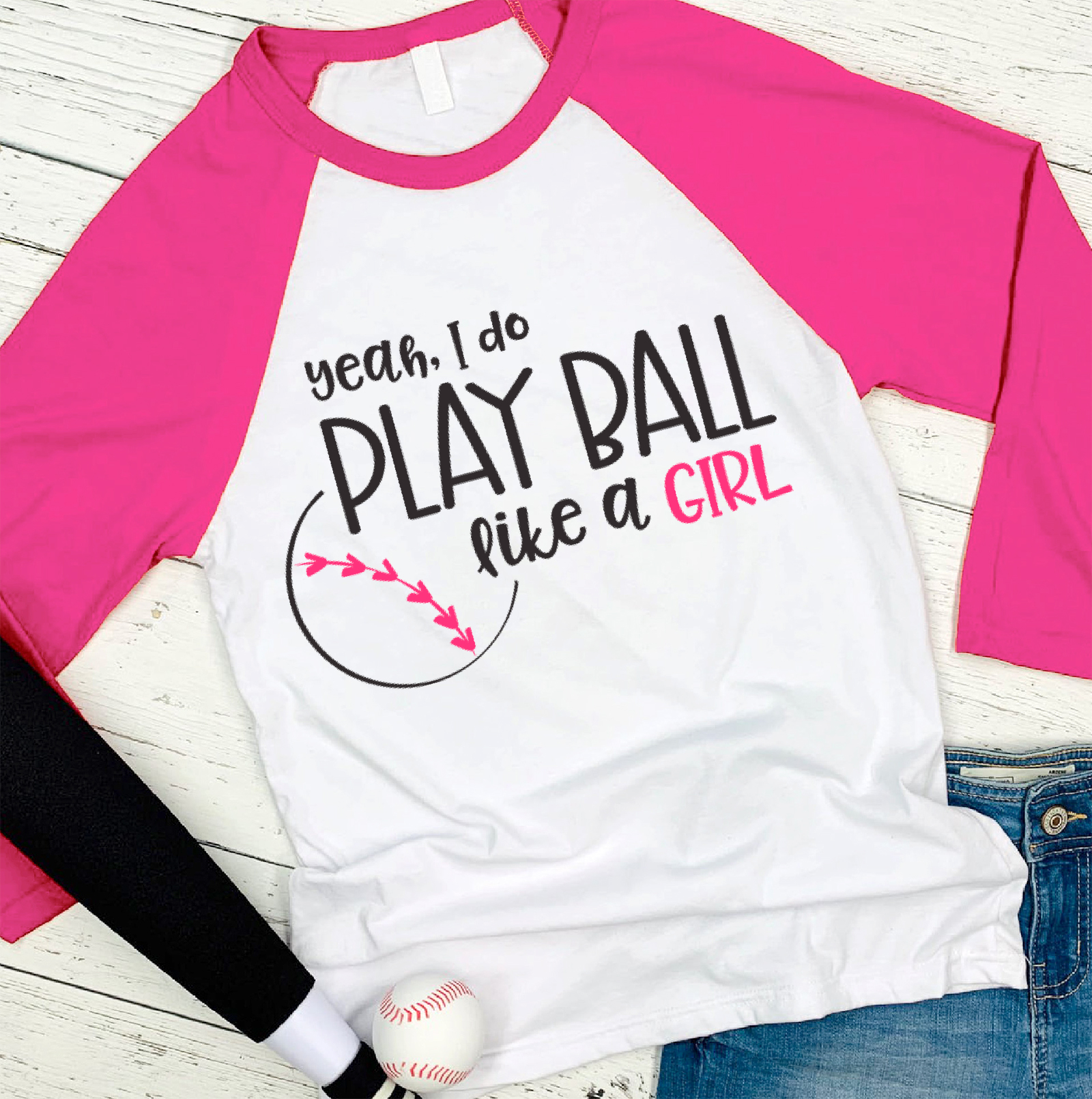 Play Ball Like a Girl SVG