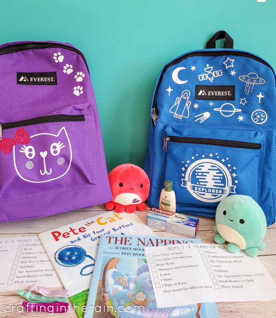 Foster care backpacks
