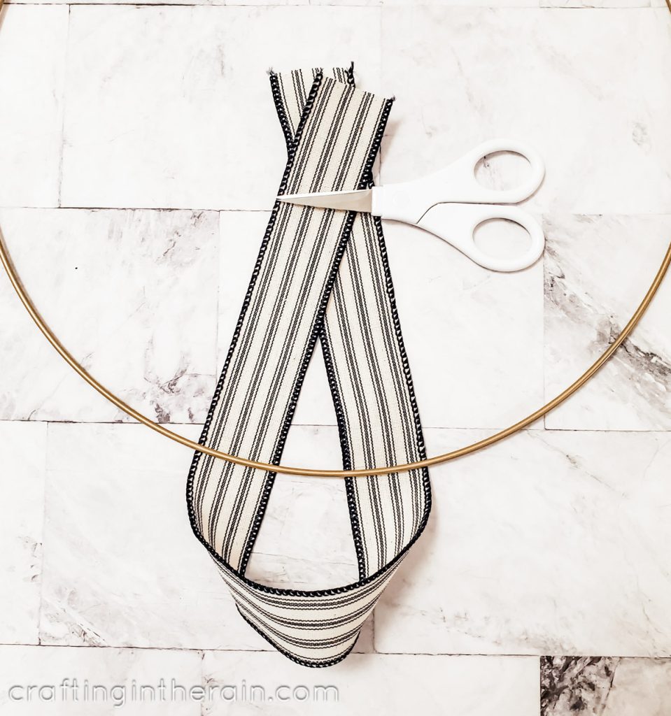 Loop ribbon onto wreath