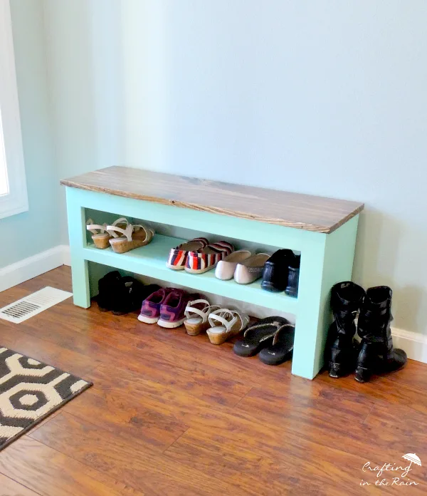 Shoe bench storage online diy