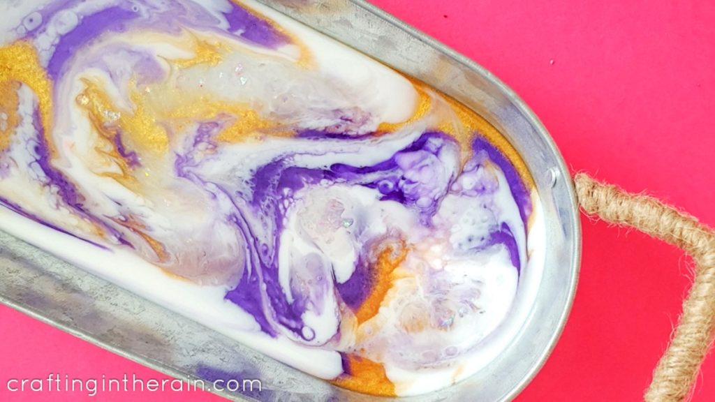 Purple and gold resin tray