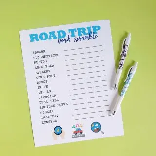 Road Trip word scramble