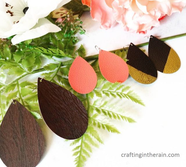 Faux Leather Earrings with Cricut
