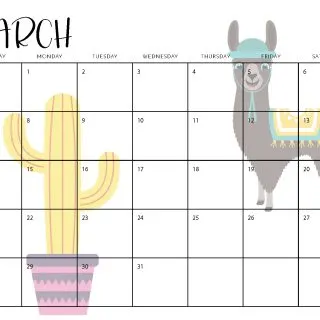 free llama calendar
